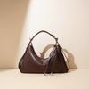 Women's Trendy 2025 Genuine Leather Crescent Crossbody Shoulder Bag