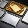 Корейский золотой квадратный поднос из нержавеющей стали: Барбекю, Закуска, Хот-пот, Тарелка для пельменей, Блюдо для фаст-фуда.