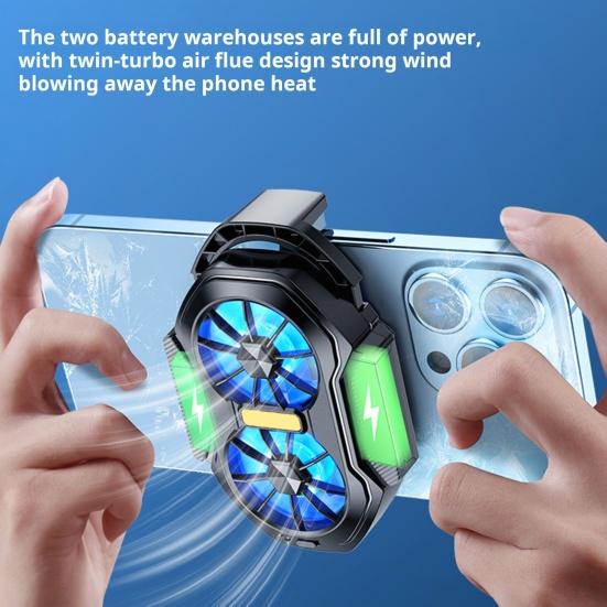 Wireless Mobile Phone Fan Semi-conductor Heat Radiator Cooling Dissipation Low Noise Rechargeable Universal