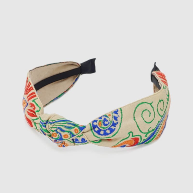 LALA Импортная этническая повязка для волос - Слоновая кость/JaC