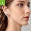 Simple S925 Sterling Silver Stud Earrings Women, Versatile Princess Style Whole Body Silver Stud Earrings
