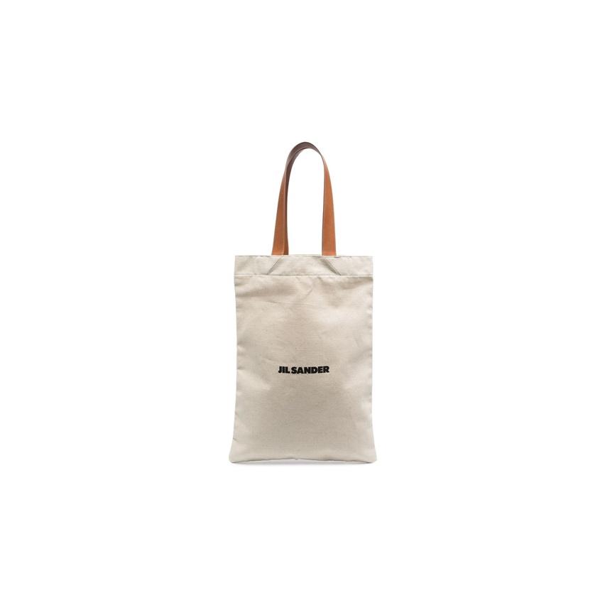 Jil Sander Classic Printed Logo Large Capacity Canvas And Leather Tote Shoulder Bag Unisex tote bags White JSMS852457MSB73019102
