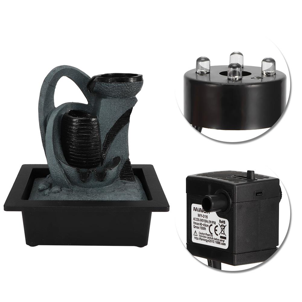 Настольный фонтан для внутреннего использования с водяным насосом и светодиодной подсветкой для домашнего офиса