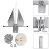 10 Lbs Steel Slide Anchor Hot-Dipped Anchor Kit Chain&Rope Set Silver For Boat