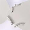 Vewant High Quality Boucles D'oreilles Piercing Rhodium Plated Classic Sparkling Piercing Ear Crawlers Climber Earrings Woman