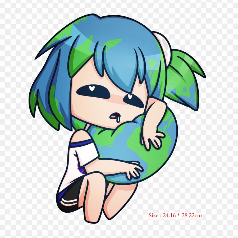 Drawing Chibi Iron On Patches For Clothing Applique Stickers On Clothes Heat-Sensitive Custom Patch