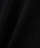BLOND9 Oversized Rib Knit Hoodie Half Zip_Black