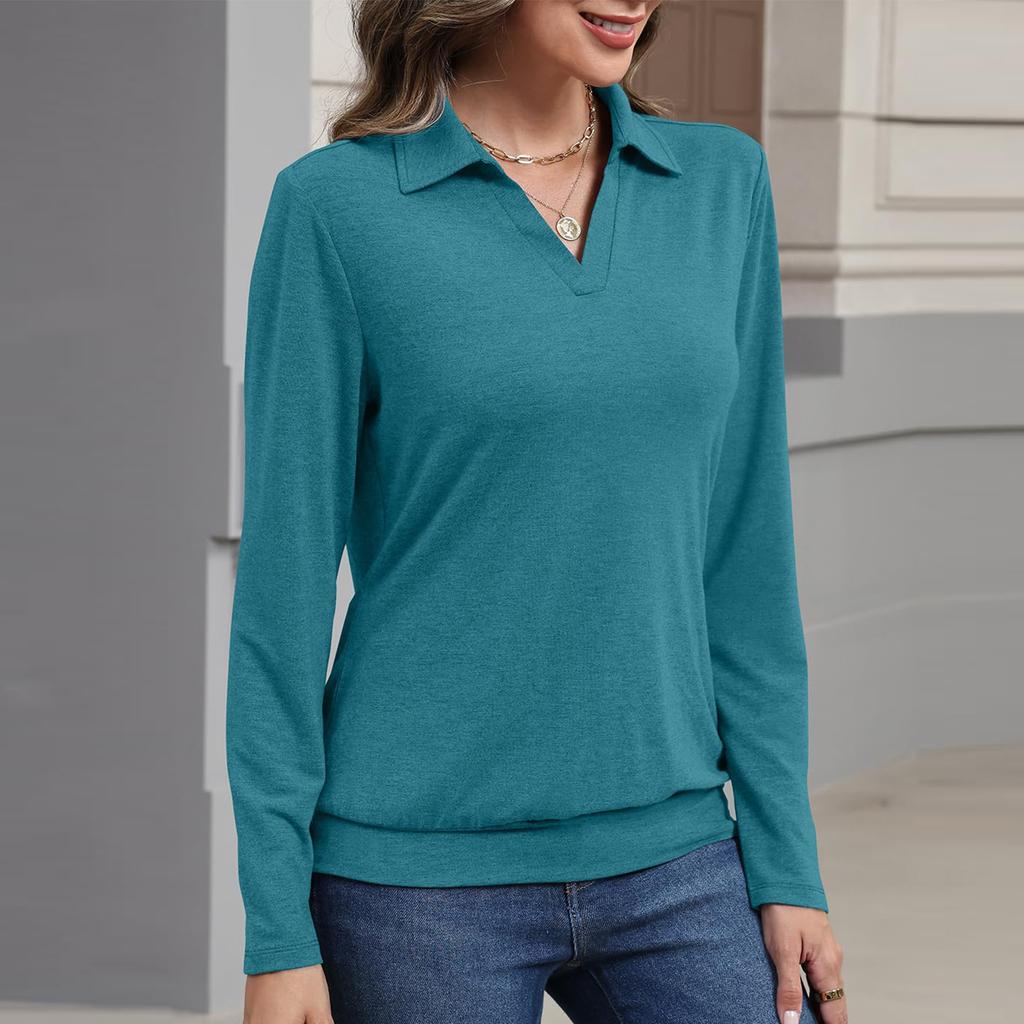 Женский модный однотонный топ с длинным рукавом