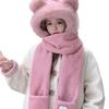Корейский милый плюшевый комплект из трех предметов для женской осени и зимы Новый шарф, перчатки, шляпа, интегрированная плюс бархатная холодостойкая и теплая шляпа