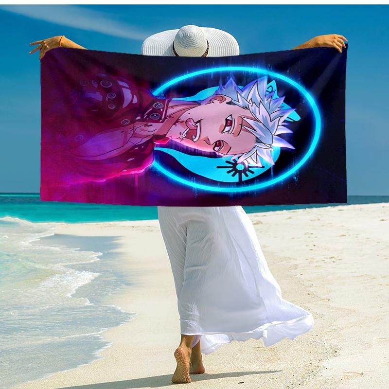 1pc Seven Deadly Sins1 Beach Towel, Comfortable and Thick, and Swimming/Bath/Picnic/Camping Towel, Suitable for Seaside Beaches