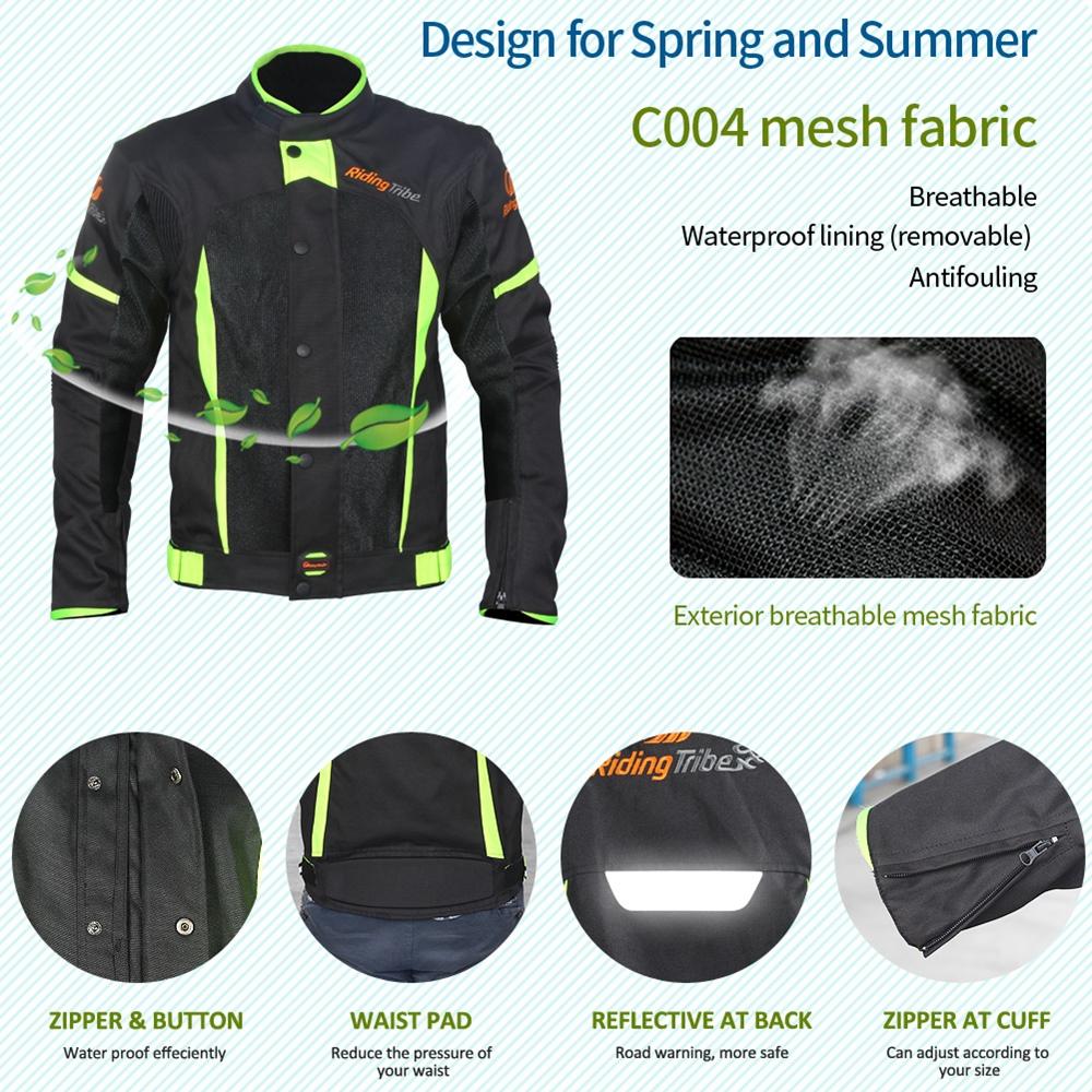 Motorcycle Jacket Summer Breathable Waterproof Raincoat Motorbike Protective Armor Riding Coat With 5pcs Pads Size M-5XL JK-37