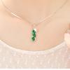 Natural Green Emerald Topaz Pendants 925 Silver 45cm Necklace Jade Bizuteria For Women Silver 925 Jewelry Joya Gemstone Pendants