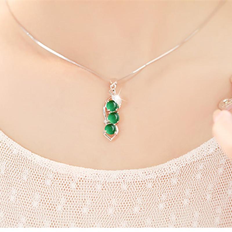 Natural Green Emerald Topaz Pendants 925 Silver 45cm Necklace Jade Bizuteria For Women Silver 925 Jewelry Joya Gemstone Pendants