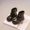 2024 Детские модные ботинки для девочек Зимняя новая мода Британский стиль Мягкая подошва Нескользящие Универсальные Трендовые кожаные туфли