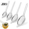 Corrosion Resistant Strainer Stainless Steel Fine Mesh Set Multi-Size Kitchen Sifter for Flour Oil Double Rivet & Juice Long Handle Dishwasher