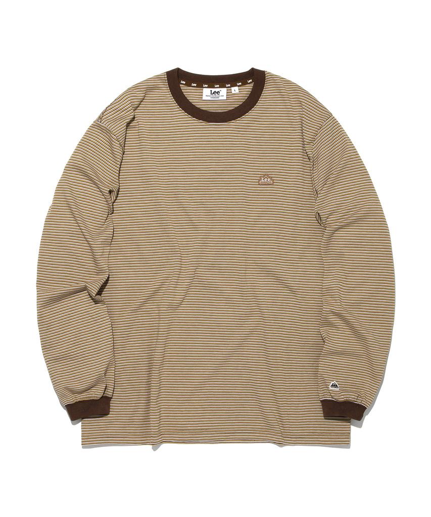 LEE Striped Long Sleeve T-Shirt Brown