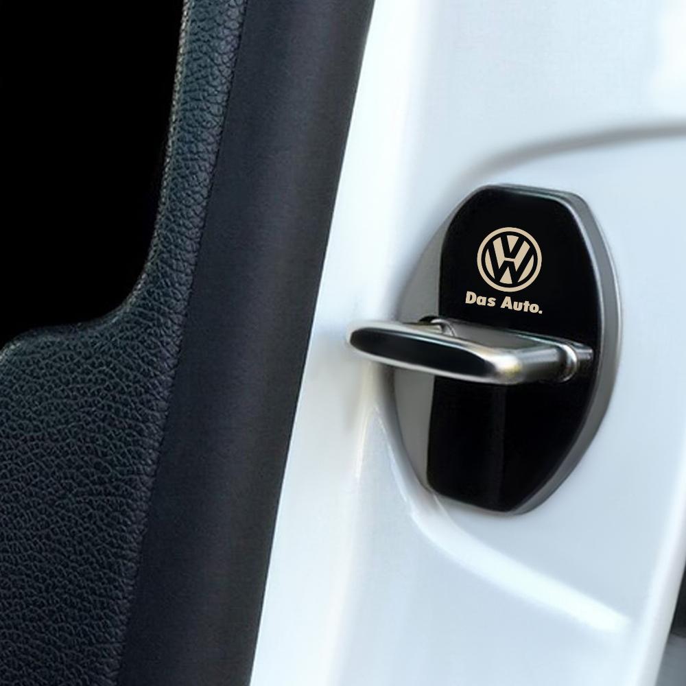 4pcs Car Door Lock Cover Badge Car Sticker for Volkswagen Golf 7 5 CC Passat GTD B6 Mk4 VW Tiguan Mk7 Scirocco Auto Accessories