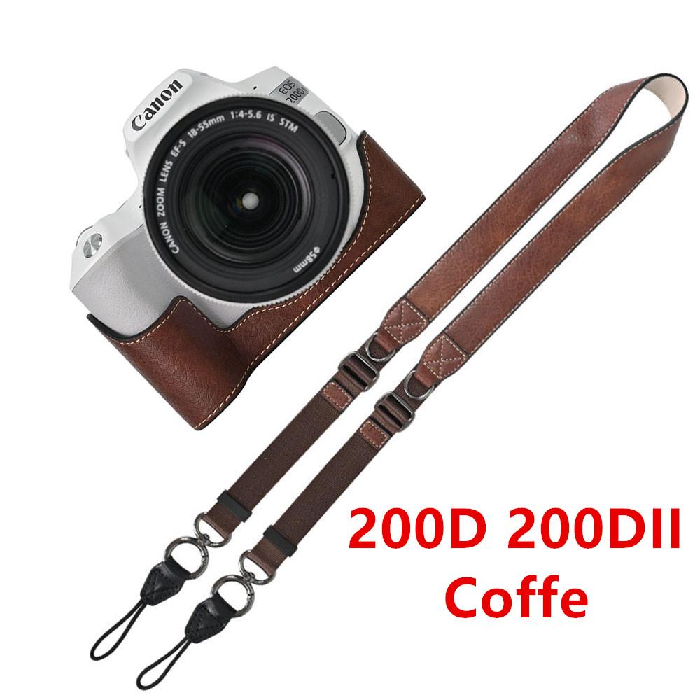 Получехол для камеры из ПУ кожи личи для Canon EOS R50V R50 R100 R8 R10 R5 R5II R6 R6II 200D 200DII SX70HS, чехол с плечевым ремнем