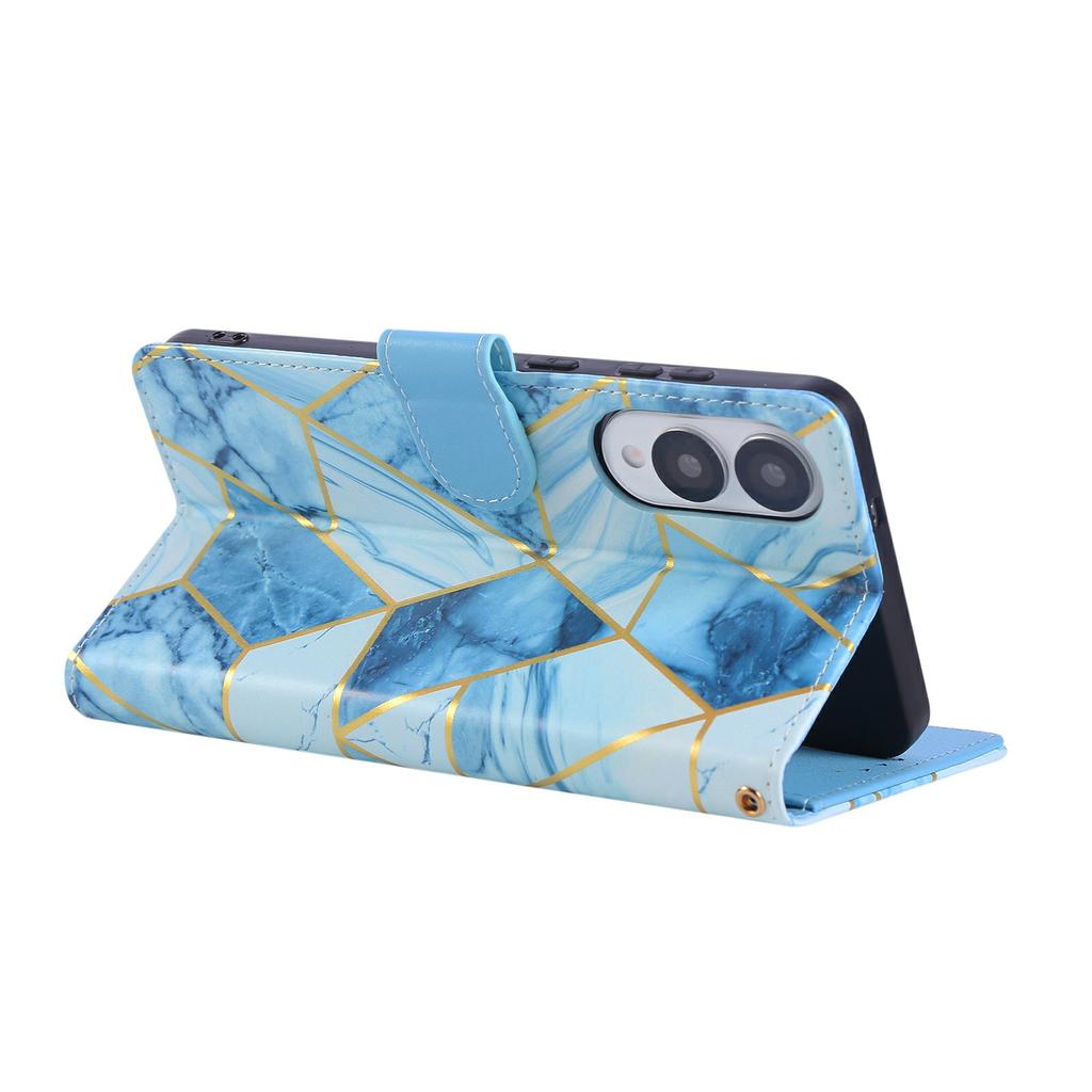 Для Samsung Galaxy S25 Edge Чехол Лакированный Мраморный Узор Кожаный Чехол для Телефона