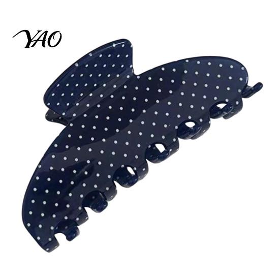 Fashionable Hair Jaw Clips Polka Dot Claw Clip for Women, 3.9 Inch Black/White/Red Big Clips, Large Secure Hold Accessories Accessory, Strong No Slip