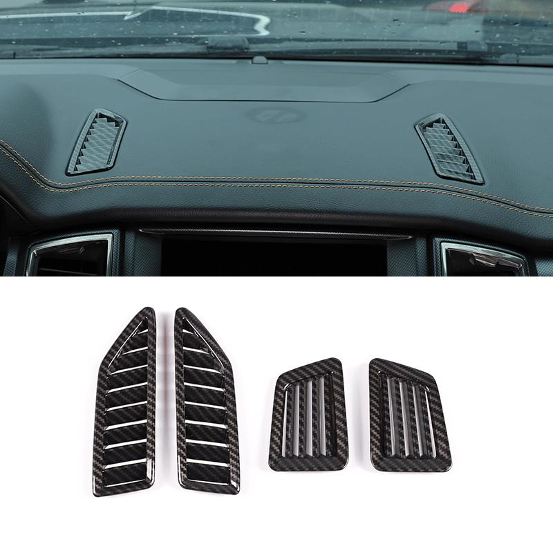 4 шт./компл., накладка на приборную панель автомобиля, рамка для кондиционера, подходит для Ford Ranger Wildtrak 2015-Авто интерьер