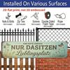 2D Flat Retro Aluminum Sign 15.7×3.94", Favorite Seat Warm Wall Art for Home Garden Porch, Perfect Decor & Gift
