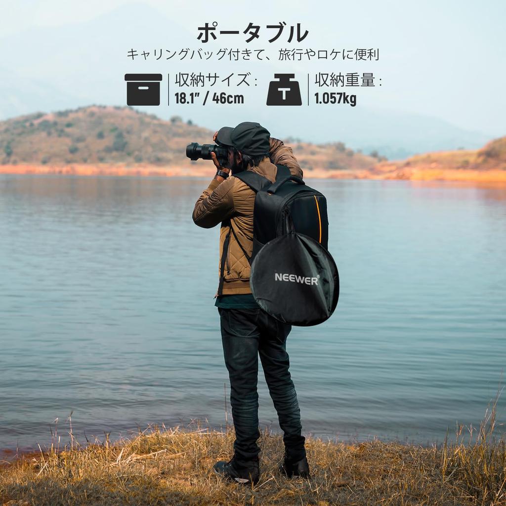 Светоотражатель NEEWER с ручкой-держателем Резьба 5в1 Складной Круглый Диффузор Фотографическое Освещение Подходит для Наружного Освещения 51"/130см 3/8"