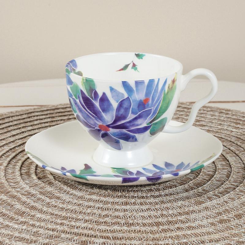 200 мл чайный сервиз Ldyllic Flowers керамическая кофейная чашка в британском стиле с блюдцем и ложкой