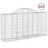 VidaXL Curved Gabion Baskets 12 Pcs 200x50x100/120 Cm Galvanized Iron, Gabion, Gabion Cage, Gabion Wall Basket, Wall 3146330