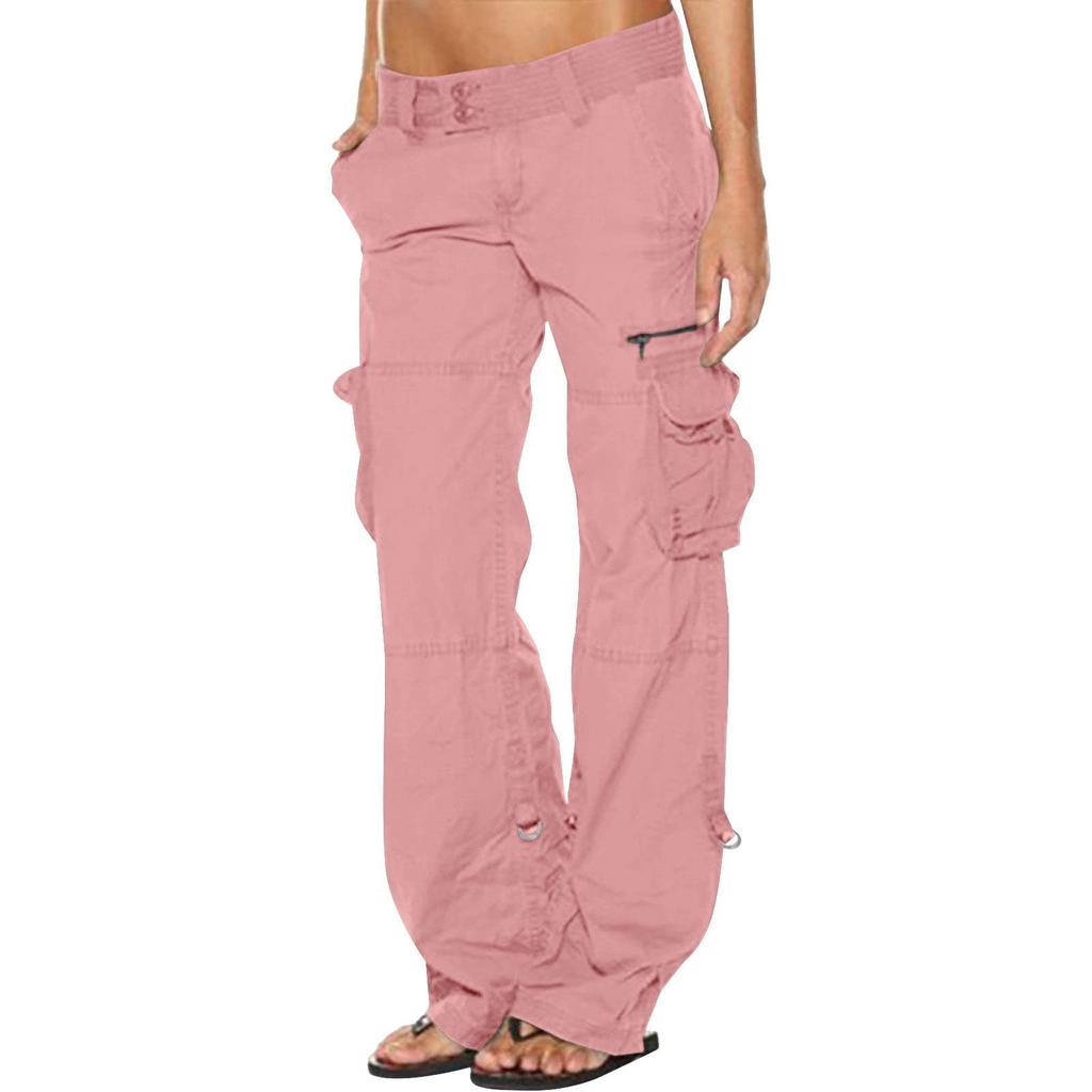 Womens Baggy Cargo Pants Vintage Jeans With Pockets Wide Leg Trousers Loose Overalls Long Pants Cargo Pants