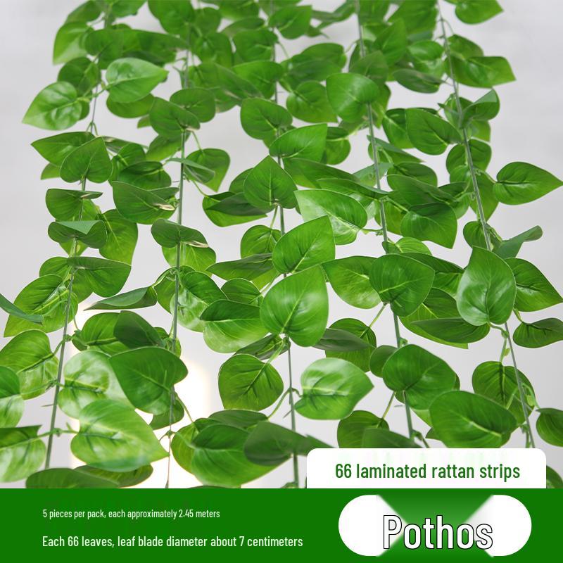 Искусственная лиановидная ротанговая pothos для декора внутренних кондиционеров и водопроводных труб
