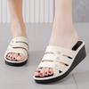 Women's High Heel Slippers Summer Wear Thick Bottom Fashion Home Non-Slip Mother Shoes Soft Bottom Social Wedge Women Sandals