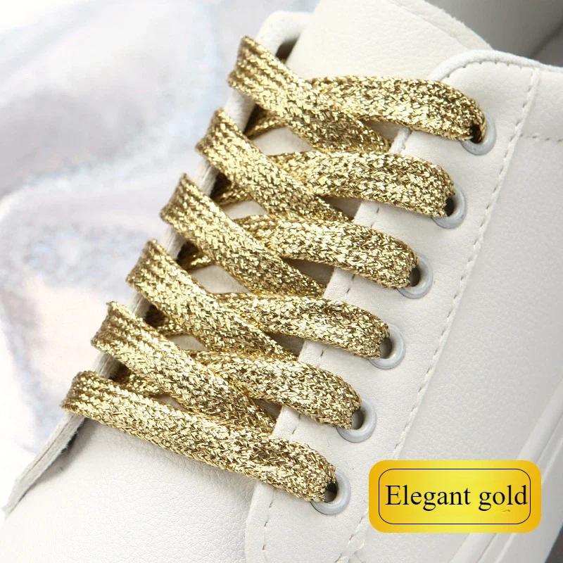 19 Colors Shiny Gold and Silver Colorful Bright Shoelaces 100-140 Cm Sneakers Shoelaces Boots Laces Shoelaces String