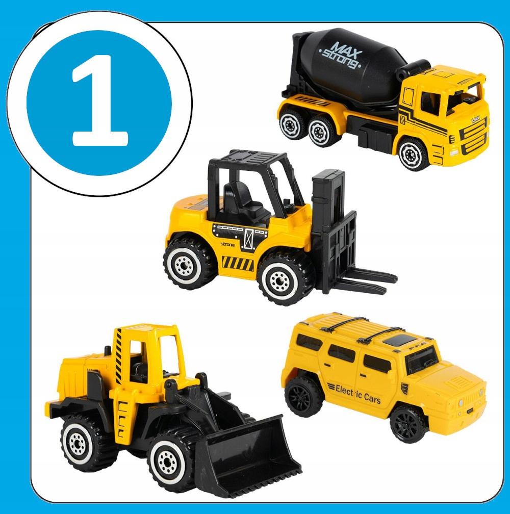 [PACZA][5] Car Track Construction Site Car + 3 Metal Construction Vehicles Z834