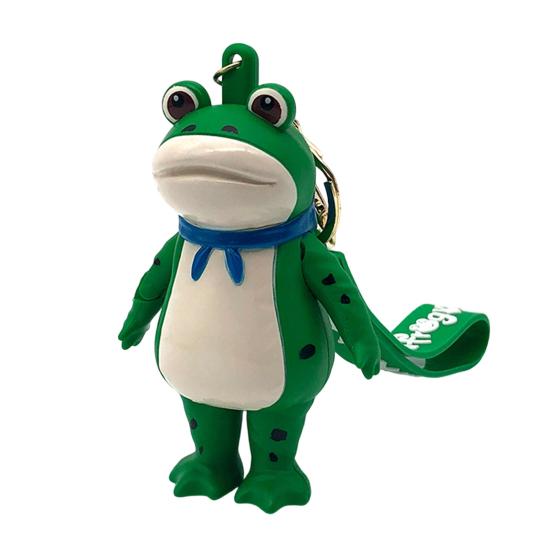 Брелок Лягушка Салютующая Кнопка Звено Руки Реалистичная Текстура Синий Шарф Брелок Лягушка Мини Портативный Карабин-Лобстер Подвеска для Рюкзака