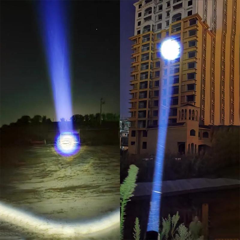 Мощный светодиодный фонарик, перезаряжаемый фонарик, тактический фонарь 1500 м, ультра мощный фонарик с зарядкой через USB