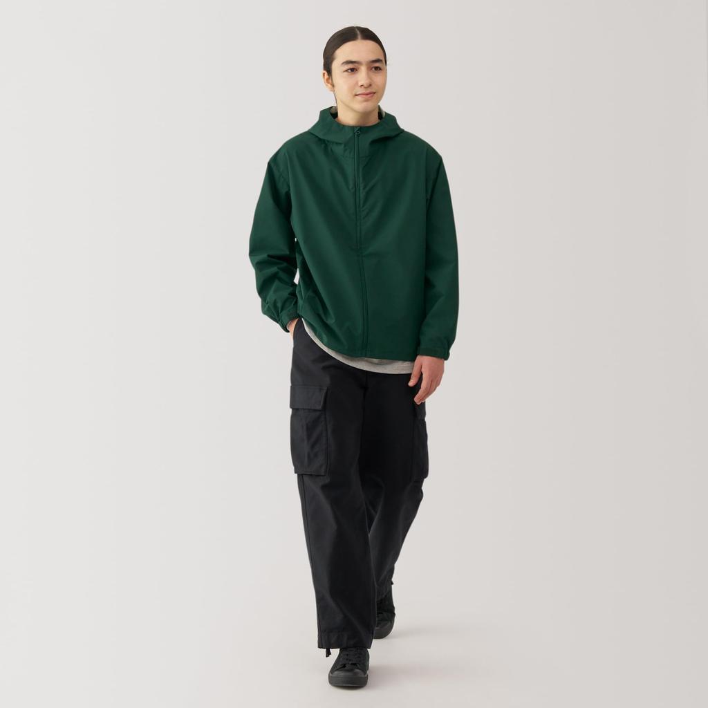 MUJI Водоотталкивающая куртка с капюшоном AD0TTA4A Темно-зеленый S Мужская Мужская Мужская