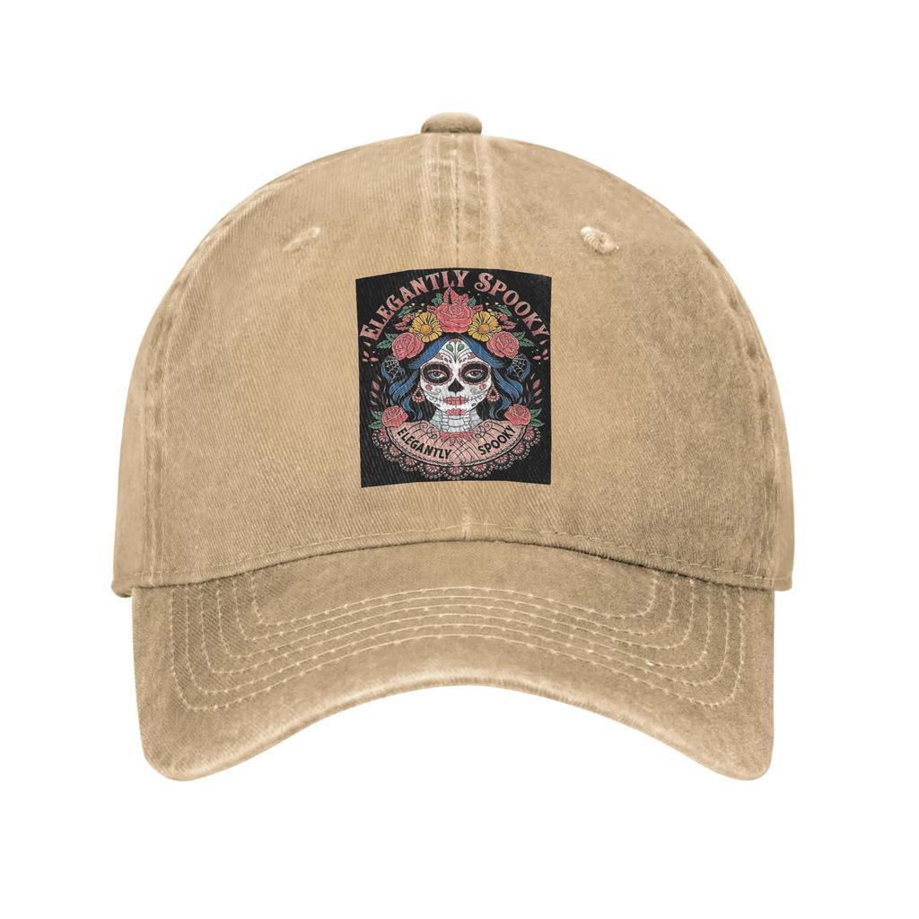 Mexican Catrina Girl Day Of The Dead Sugar Skull Denim Fabric Cap Casual Baseball Caps Hat Summer Unisex Baseball Hats