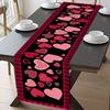 Party Table Runner Heart Print Thickened Heat-Resistant 2 Sizes Easy Care Non-Slip Valentines Day Hotel Restaurant Weddings Banquets Table Decoration
