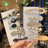 Women's Hairpin Side Hair Clip Set Designer Pearl Headwear Bangs Hairpin Headpiece Hair Accessories Hairwear Duckbill Clip
