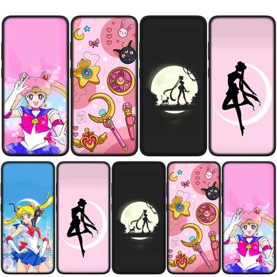 Чехол для iPhone 16 15 Xiaomi Redmi Note 14 13 12 11 Pro Max X 8 9 16e Samsung Galaxy S25 S24 S23 Moto A4 OPPO Huawei Sailor Anime Moon Cat Phone Case