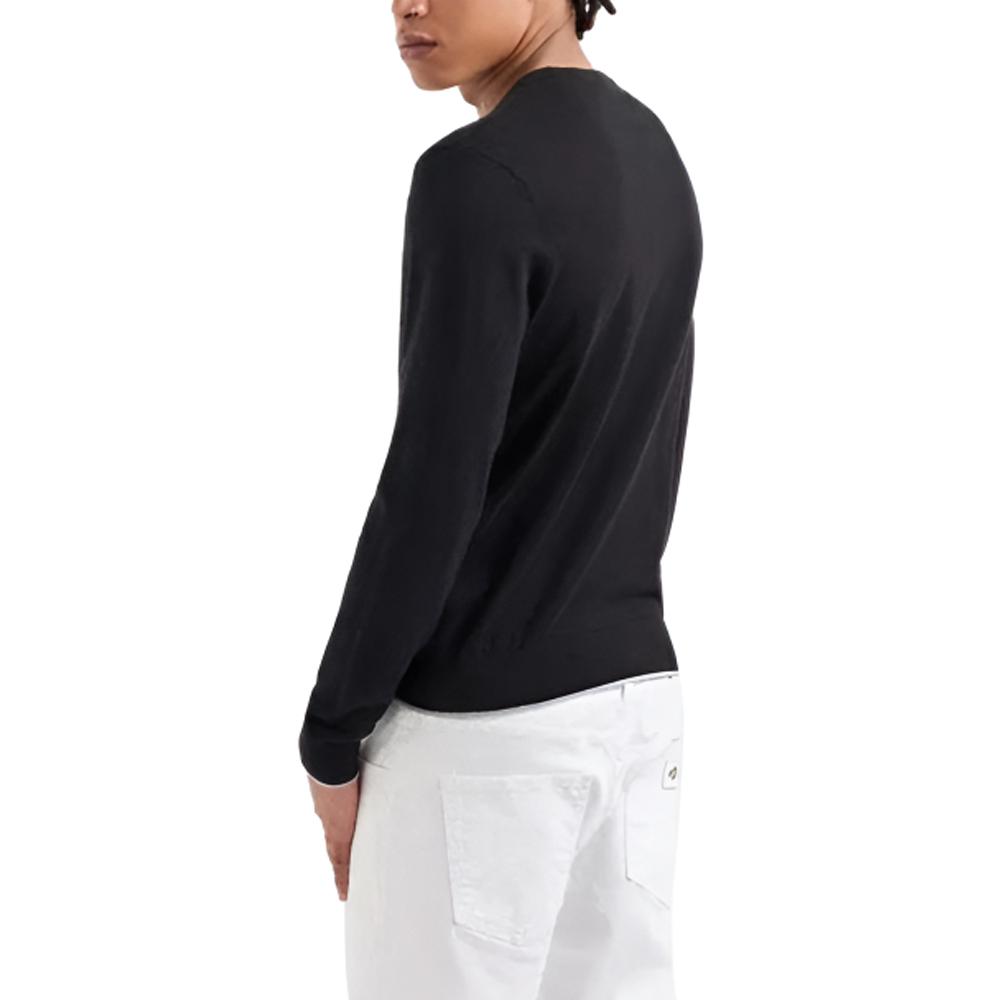 Armani Exchange Однотонный вязаный свитер с круглым вырезом Мужской свитер Черный 8NZM6A-ZM1HZ-1200