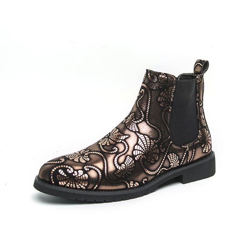 Mens Pointed Toe Ankle Boots Size Formal Casual Leather Shoes Barber