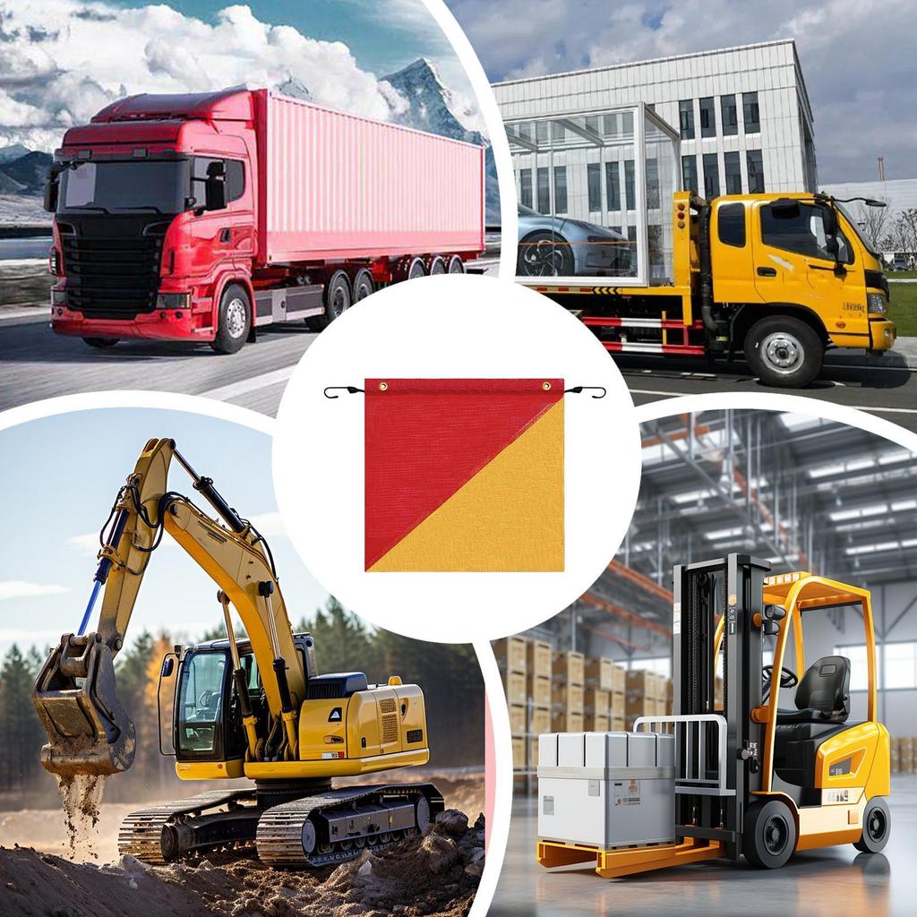 Флаг для грузовика 6 штук Предупреждающие флаги с эластичным шнуром 18 x 18 дюймов Баннер высокой видимости для груза грузовика, фермы, буксировочного автомобиля