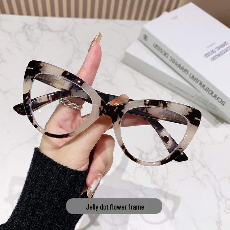 Новые женские очки для чтения «кошачий глаз» с защитой от синего света, большой оправой и высококачественными простыми линзами