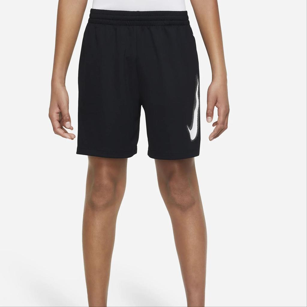 Nike Летние свободные детские шорты с высокой талией на шнурке, детские штаны, черные DX5361-010