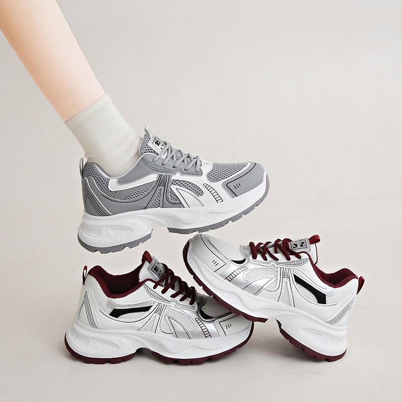 Женские кроссовки «папины кроссовки» весенние новые сетчатые на толстой подошве универсальные повседневные спортивные туфли с небольшим увеличением роста