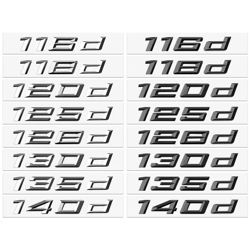 SPNL1 3D ABS Black Chrome Car Letters Rear Trunk Emblem Badge Sticker For BMW M 116i 120i 125d 135d Xdrive Logo Lettering Accessories