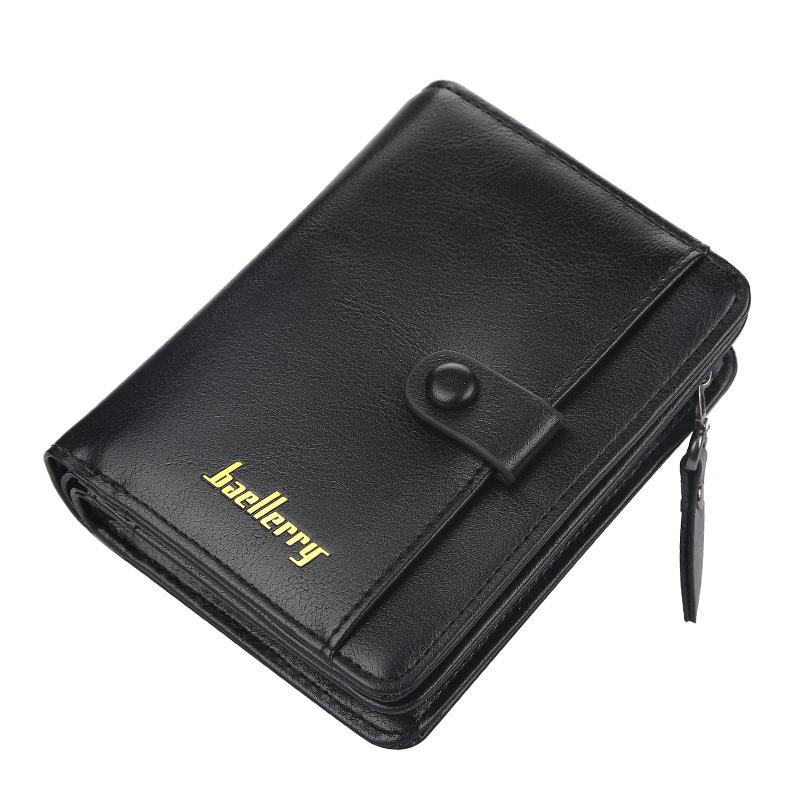 Mens Fashion Hasp Card Holder Pu Leather Zipper Coin Purse Multi-card Driver's License Wallet Birthday Gift for Boyfriend Husband