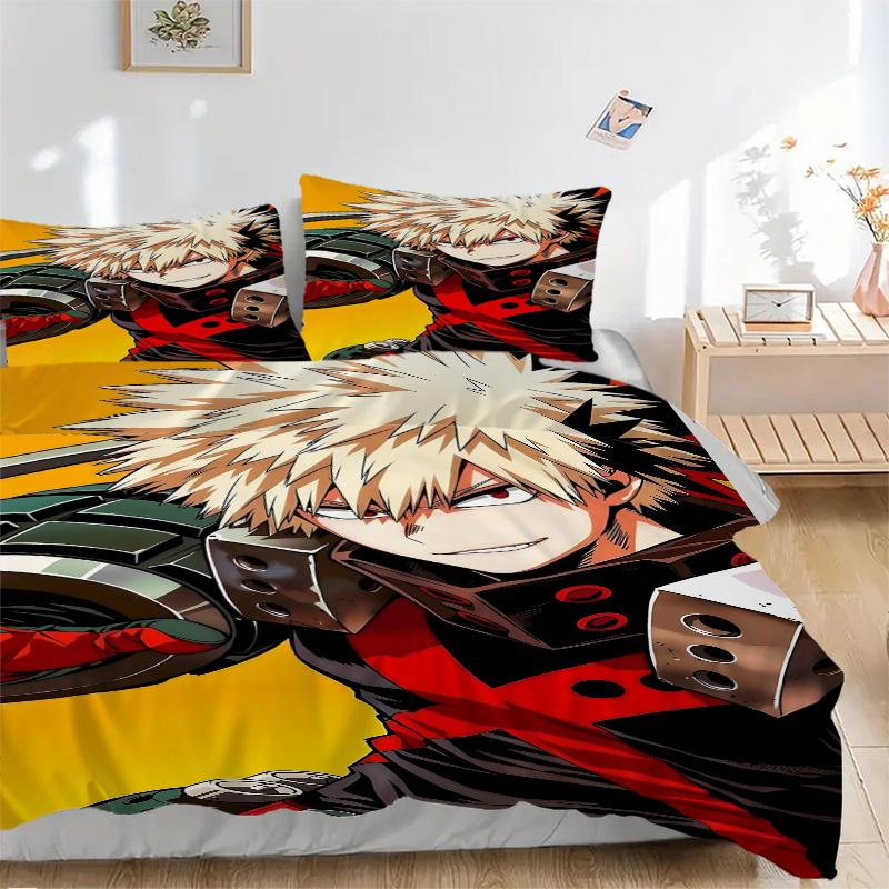 Heroic Anime Character Print 3Pcs Bedding Setduvet Cover With 2 Bedropillowcase Home Birthday Gift